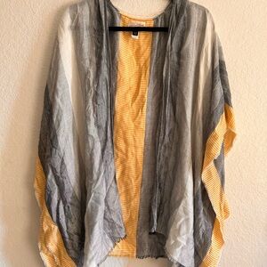 Universal Thread Yellow and White Striped Kimono